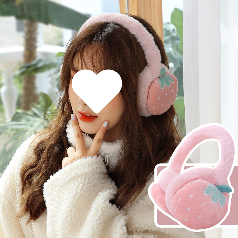 Naiste ja laste reguleeritavad puuviljadega kõrvaklapid, talvised soojad kokkupandavad kõrvaklapid, kõrvasoojendavad koomiksikaru kõrvakotid, hulgimüük