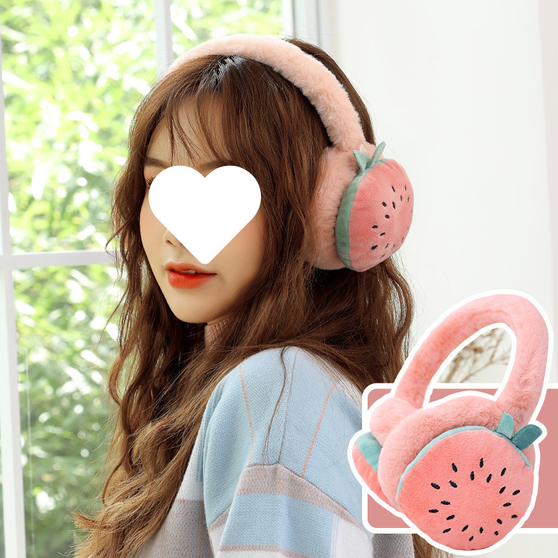 Naiste ja laste reguleeritavad puuviljadega kõrvaklapid, talvised soojad kokkupandavad kõrvaklapid, kõrvasoojendavad koomiksikaru kõrvakotid, hulgimüük