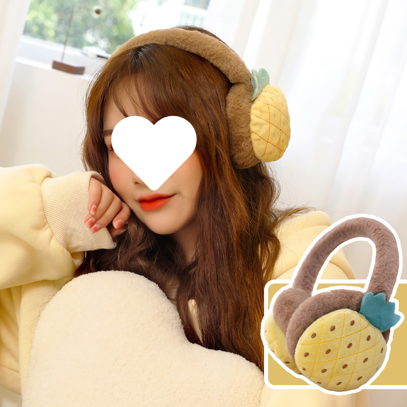 Naiste ja laste reguleeritavad puuviljadega kõrvaklapid, talvised soojad kokkupandavad kõrvaklapid, kõrvasoojendavad koomiksikaru kõrvakotid, hulgimüük