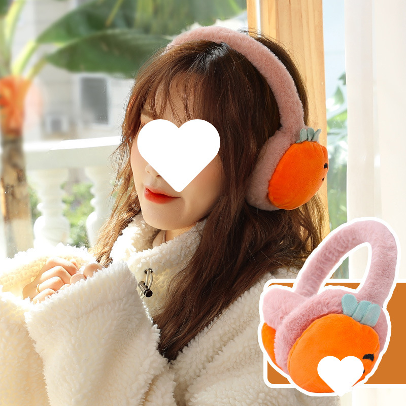 Naiste ja laste reguleeritavad puuviljadega kõrvaklapid, talvised soojad kokkupandavad kõrvaklapid, kõrvasoojendavad koomiksikaru kõrvakotid, hulgimüük