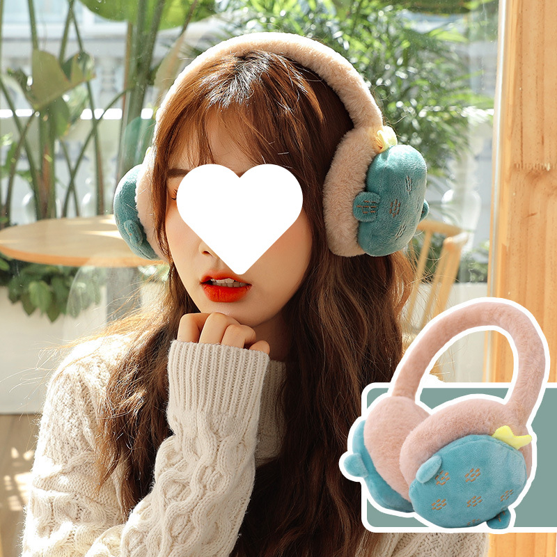 Naiste ja laste reguleeritavad puuviljadega kõrvaklapid, talvised soojad kokkupandavad kõrvaklapid, kõrvasoojendavad koomiksikaru kõrvakotid, hulgimüük