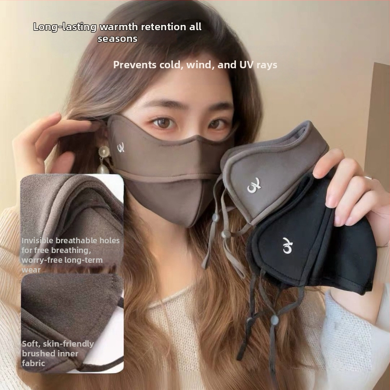 Rudens ir žiemos sustorinta vilnos pamušalu kaukė, atspari vėjui, šalčiui, kvėpuojanti, 5D trimatė akių apsauga, „žuvies kaulo“ rašto, skirta vyrams ir moterims, plaunama kaukė.