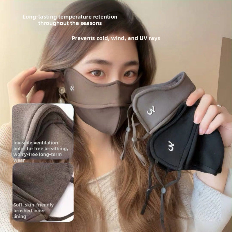 Rudens ir žiemos sustorinta vilnos pamušalu kaukė, atspari vėjui, šalčiui, kvėpuojanti, 5D trimatė akių apsauga, „žuvies kaulo“ rašto, skirta vyrams ir moterims, plaunama kaukė.