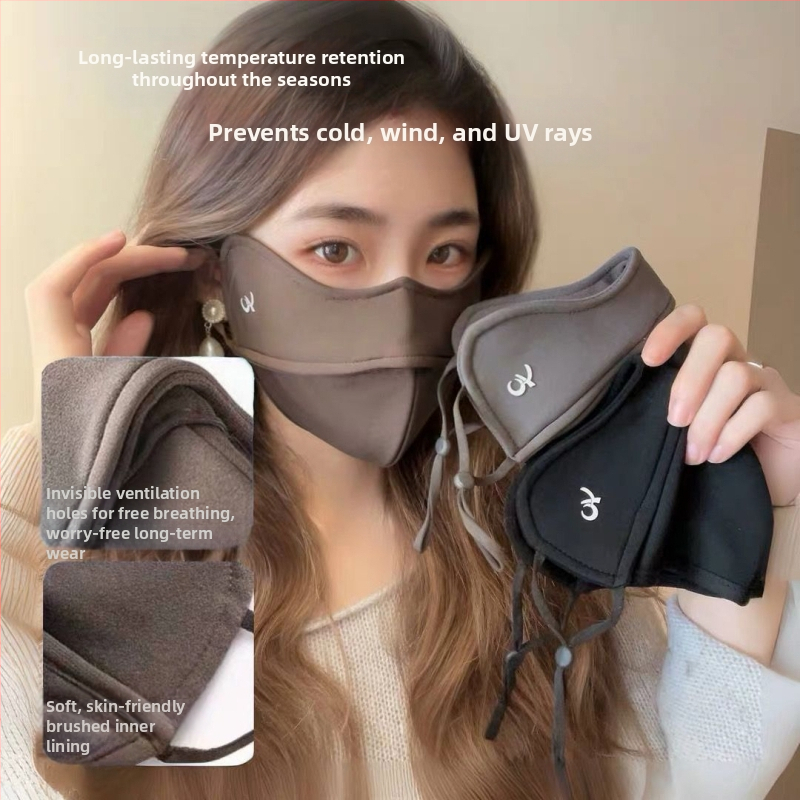 Rudens ir žiemos sustorinta vilnos pamušalu kaukė, atspari vėjui, šalčiui, kvėpuojanti, 5D trimatė akių apsauga, „žuvies kaulo“ rašto, skirta vyrams ir moterims, plaunama kaukė.