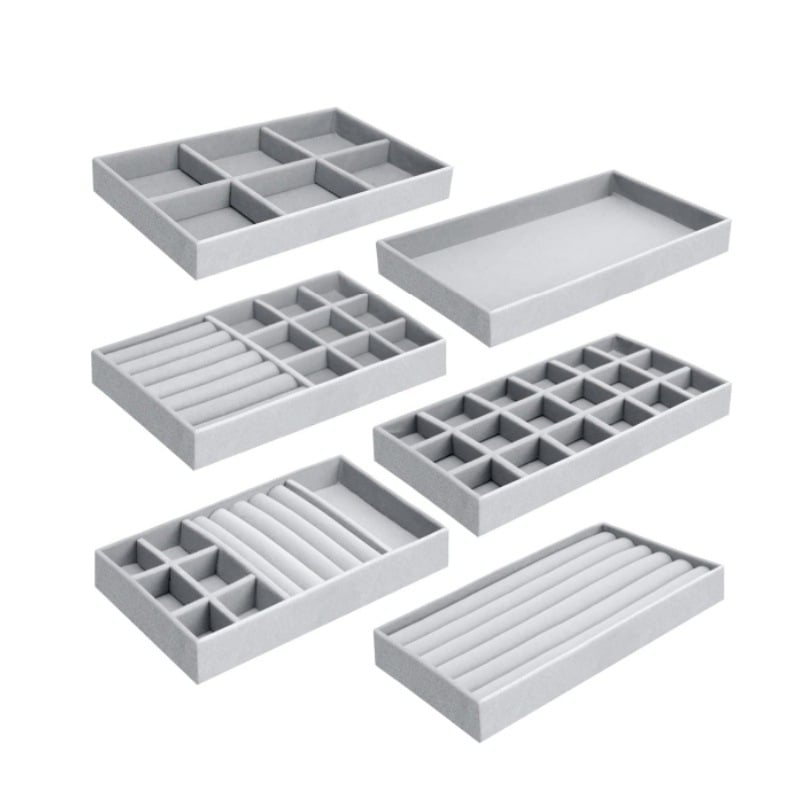 Tavă pentru bijuterii Amazon Velvet, inel, brățară, pandantiv, organizator de bijuterii, cutie sertar, depozitare și afișare bijuterii