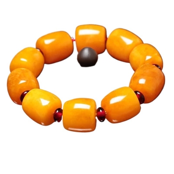 Γνήσια προϊόντα Φυσικό γυαλιστερό παλιό κερί μέλισσας Ανδρικό βραχιόλι με ακατέργαστο μετάλλευμα κοτόπουλου, κίτρινο κεχριμπάρι, γυναικείο βραχιόλι με χάντρες και πιστοποιητικό