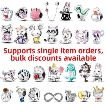 Panjia gyöngyök réz ezüstözött gyöngyök barkács karkötő medál kiegészítők állat bagoly nyúl ékszerek eredeti dizájn