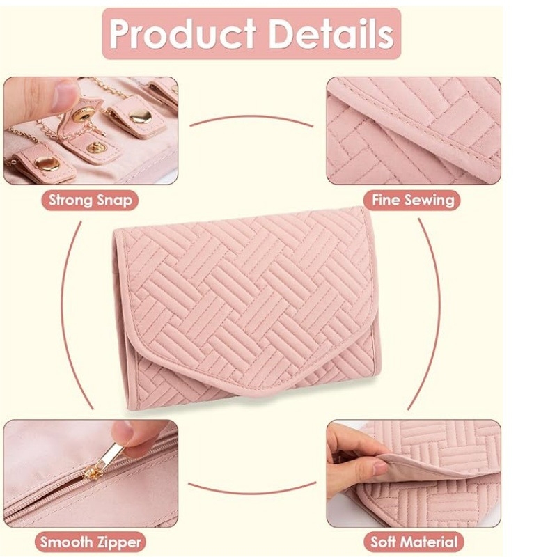 Az Amazon új ékszertáskája, hordozható utazó otthoni ékszerdoboz, ékszerdoboz, összecsukható táska, multifunkcionális nyaklánc