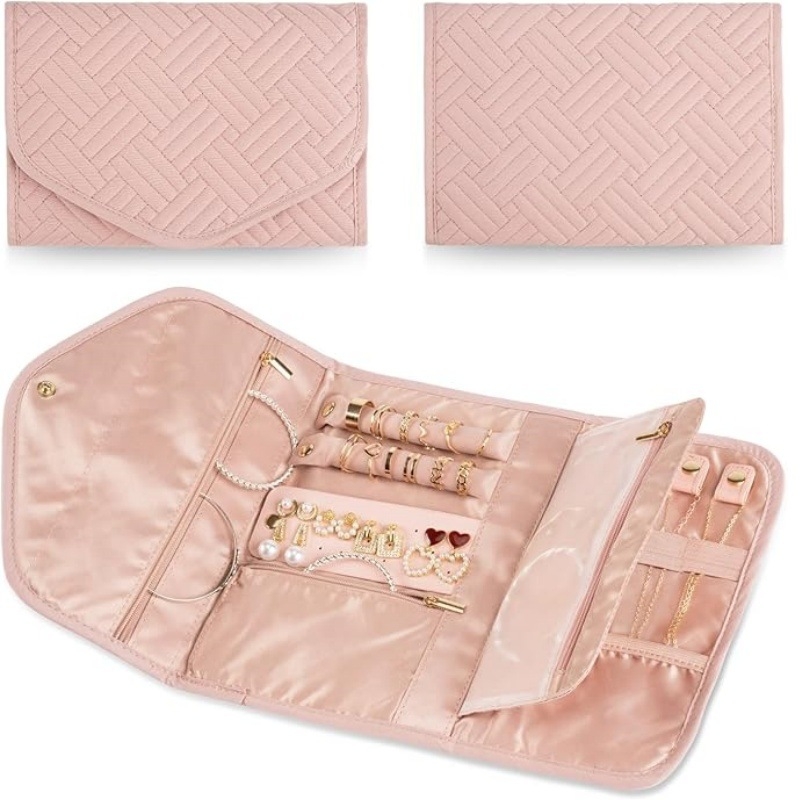 Az Amazon új ékszertáskája, hordozható utazó otthoni ékszerdoboz, ékszerdoboz, összecsukható táska, multifunkcionális nyaklánc