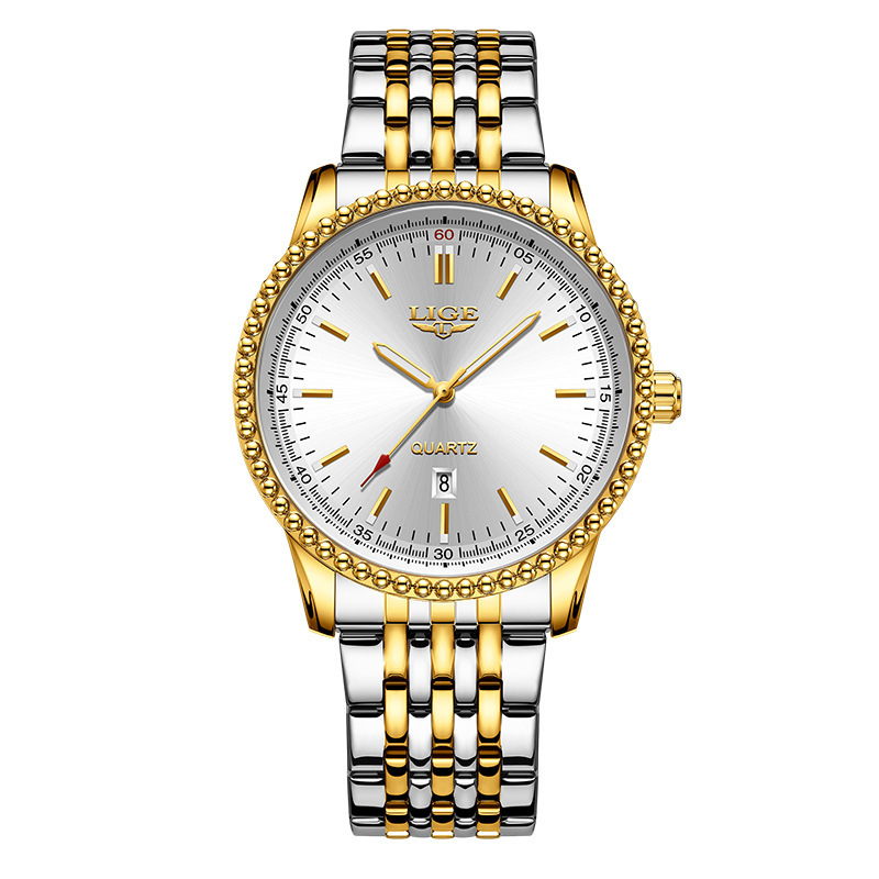 Lihtne käekell keskealistele ja eakatele meestele, terasrihm, suur ketas, niššikell, moodne temperamentne kvartskella hulgimüük