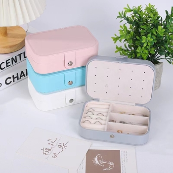 Διπλό κουτί αποθήκευσης κοσμημάτων ταξιδιού Flip, δαχτυλίδι, κολιέ, σκουλαρίκια, πολυστρωματικό, διασυνοριακό κουτί αποθήκευσης κοσμημάτων, φορητό