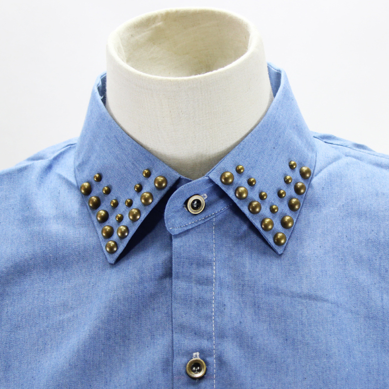 Euroopa ja Ameerika Amazoni plahvatused Retro neetidega teksariie, võltskraega kampsun, teksariie, dekoratiivne krae