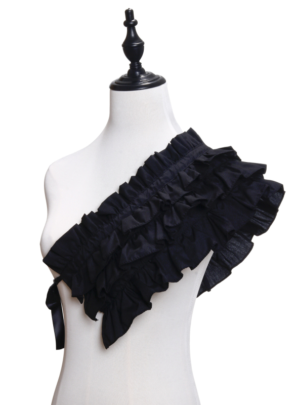 Prekogranični japanski stil, pojas dobrodošlice preko tijela, šal sa strane, pamučni složeni lažni ovratnik, nabrani klaun, ukrasni raff ovratnik