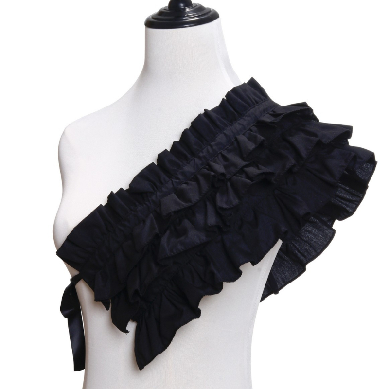 Prekogranični japanski stil, pojas dobrodošlice preko tijela, šal sa strane, pamučni složeni lažni ovratnik, nabrani klaun, ukrasni raff ovratnik