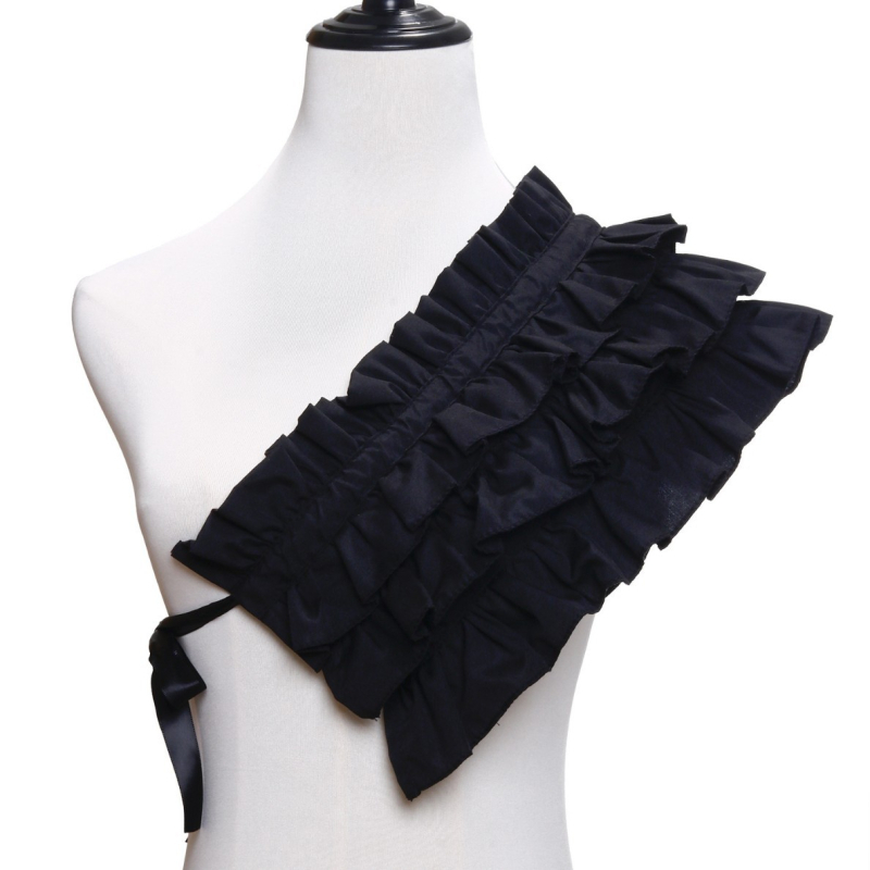 Prekogranični japanski stil, pojas dobrodošlice preko tijela, šal sa strane, pamučni složeni lažni ovratnik, nabrani klaun, ukrasni raff ovratnik