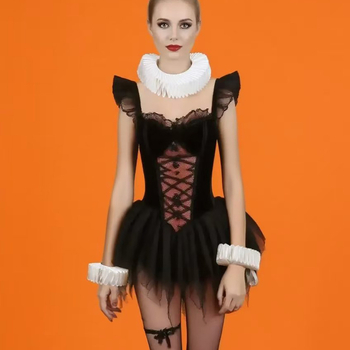 Ručno izrađeni dodaci za ovratnik za Noć vještica s klaunom, šareni ovratnik s raff ovratnikom, umjetnički plisirani lažni ovratnik za maškare