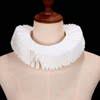 Ručno izrađeni dodaci za ovratnik za Noć vještica s klaunom, šareni ovratnik s raff ovratnikom, umjetnički plisirani lažni ovratnik za maškare