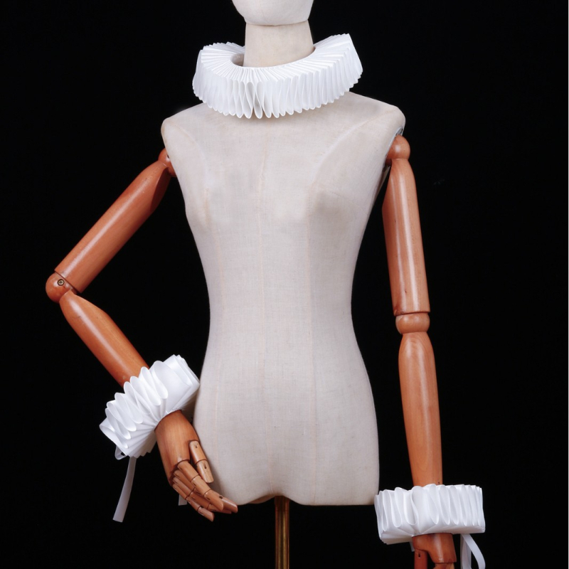 Ručno izrađeni dodaci za ovratnik za Noć vještica s klaunom, šareni ovratnik s raff ovratnikom, umjetnički plisirani lažni ovratnik za maškare