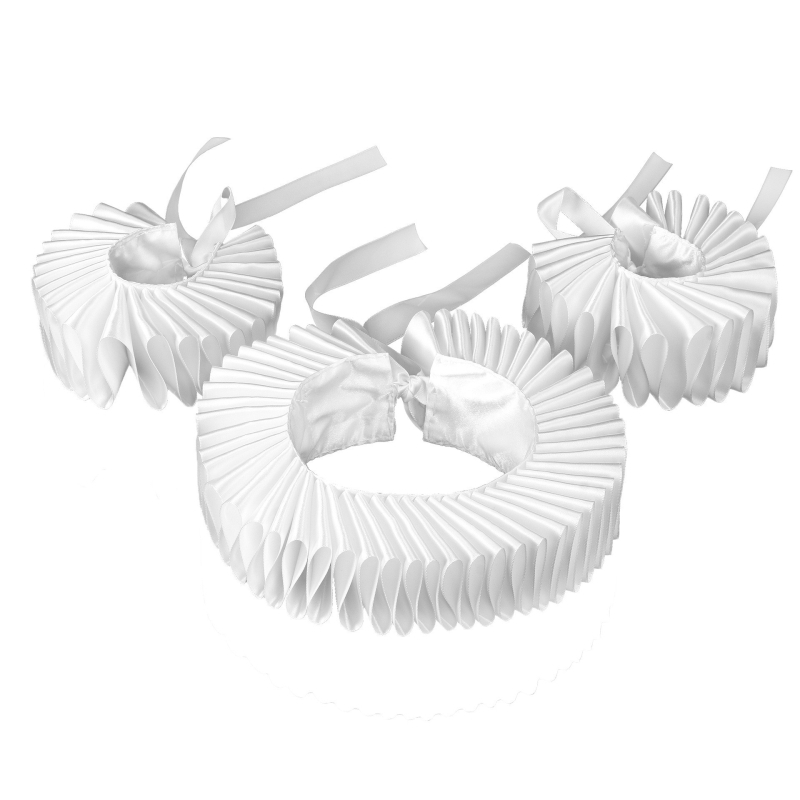 Ručno izrađeni dodaci za ovratnik za Noć vještica s klaunom, šareni ovratnik s raff ovratnikom, umjetnički plisirani lažni ovratnik za maškare