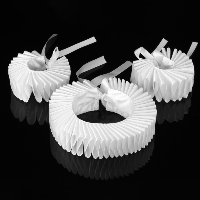 Ručno izrađeni dodaci za ovratnik za Noć vještica s klaunom, šareni ovratnik s raff ovratnikom, umjetnički plisirani lažni ovratnik za maškare