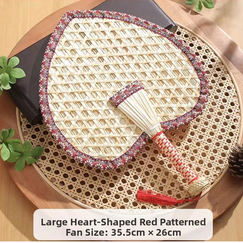 raktáron nagykereskedelmi nyári otthon kézzel készített búzaszalma ventilátor szúnyogriasztó hűvös mintás szegélyezés búzaszalma ventilátor kézi ventilátor