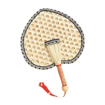 σε απόθεμα χονδρικής καλοκαιρινό χειροποίητο ανεμιστήρα από άχυρο σιταριού απωθητικό κουνουπιών με δροσερό μοτίβο, ανεμιστήρας από άχυρο σιταριού με στρίφωμα, ανεμιστήρας χειρός