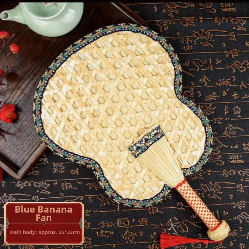 raktáron nagykereskedelmi nyári otthon kézzel készített búzaszalma ventilátor szúnyogriasztó hűvös mintás szegélyezés búzaszalma ventilátor kézi ventilátor