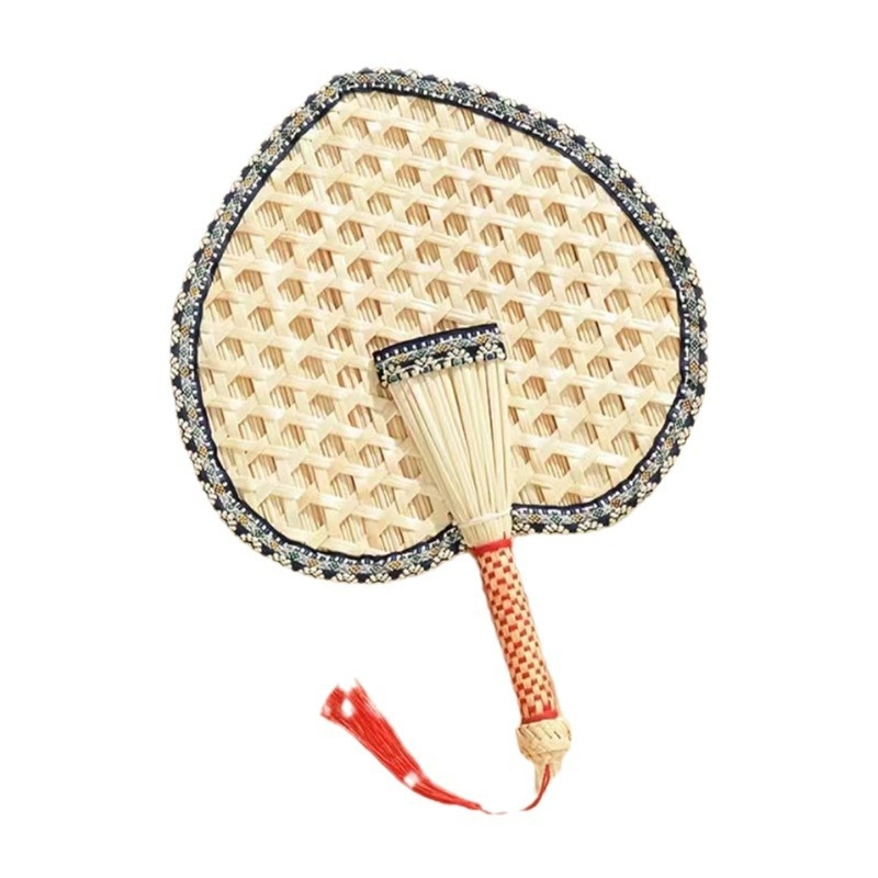 raktáron nagykereskedelmi nyári otthon kézzel készített búzaszalma ventilátor szúnyogriasztó hűvös mintás szegélyezés búzaszalma ventilátor kézi ventilátor