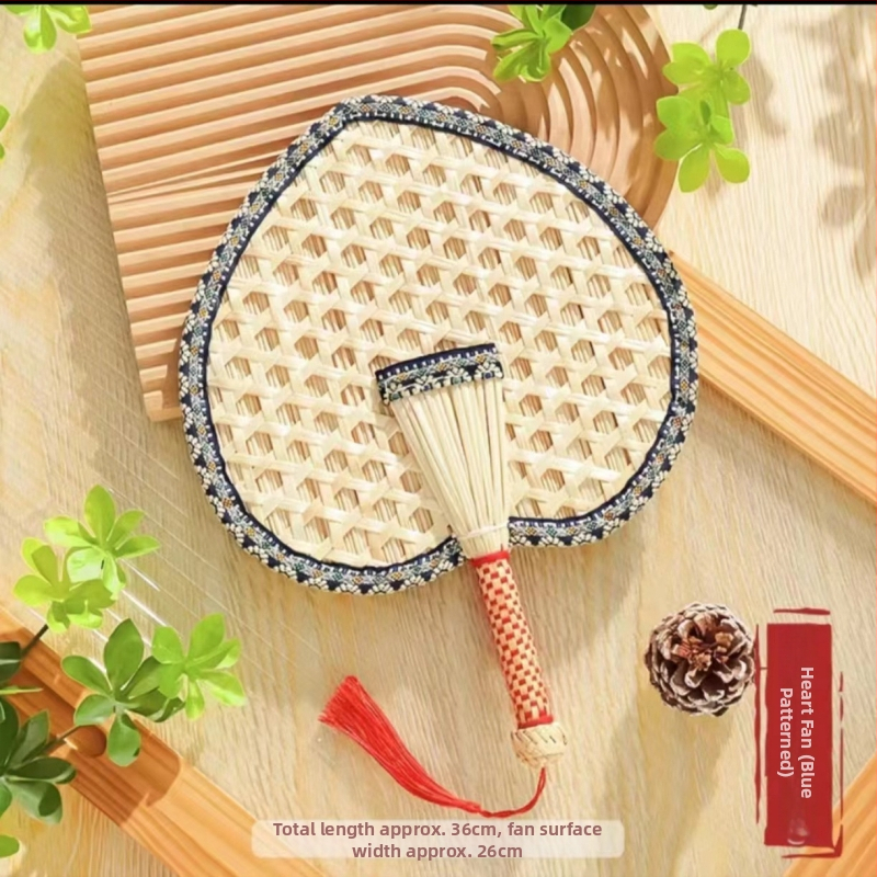 raktáron nagykereskedelmi nyári otthon kézzel készített búzaszalma ventilátor szúnyogriasztó hűvös mintás szegélyezés búzaszalma ventilátor kézi ventilátor