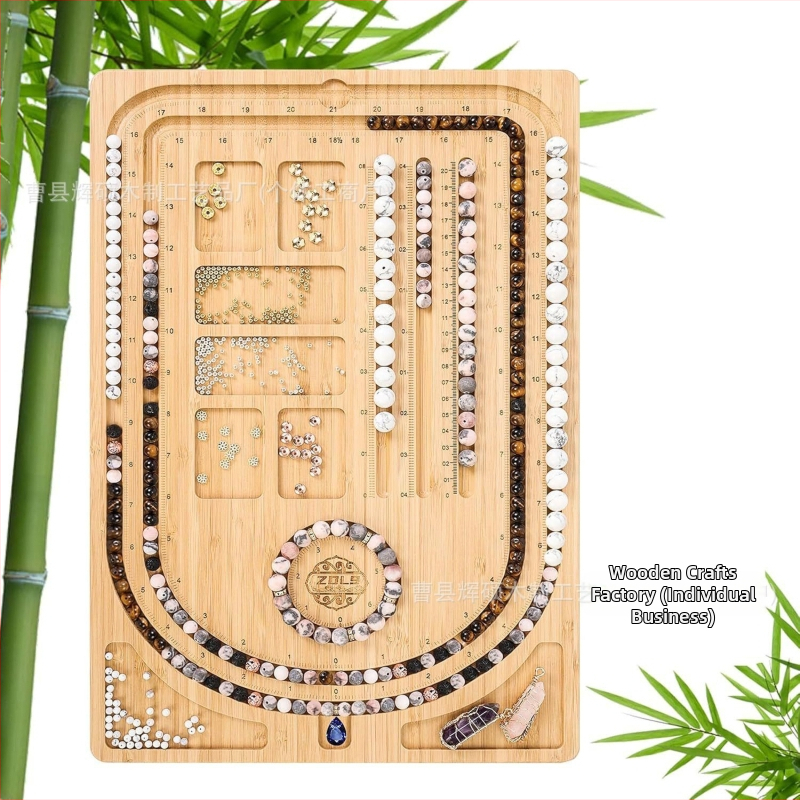 На склад Изработка на бижутерска плоча с мъниста за гривни и колиета Бамбукова дъска за дизайн на бижута Дървени камбанки от Хсинчу