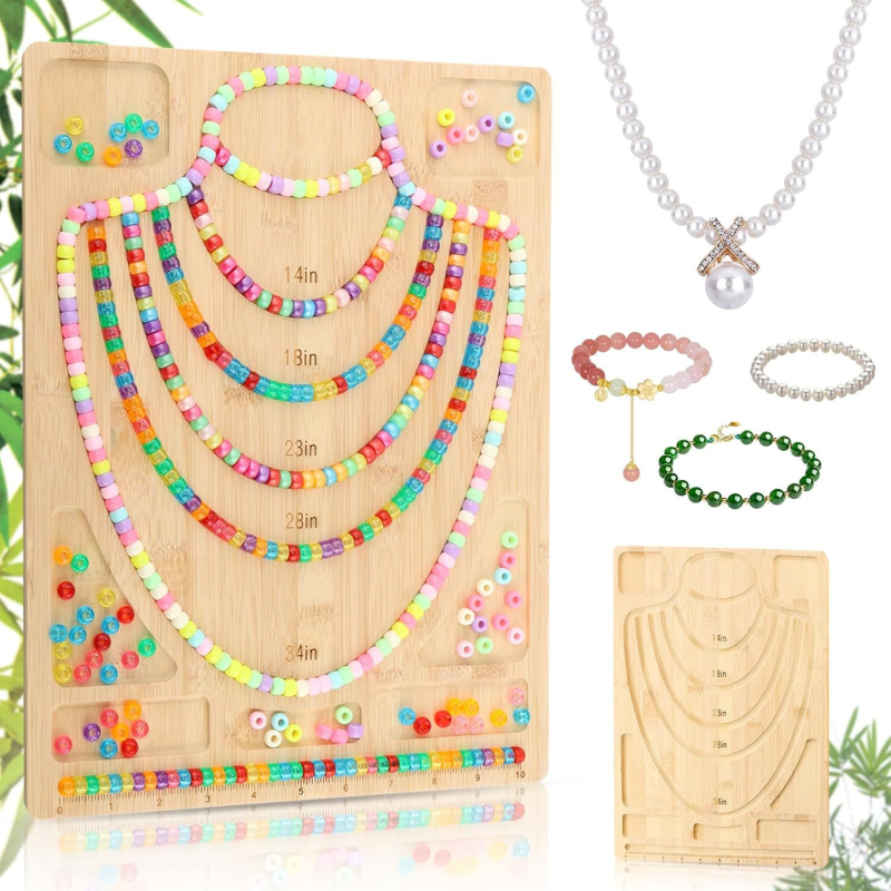 На склад Изработка на бижутерска плоча с мъниста за гривни и колиета Бамбукова дъска за дизайн на бижута Дървени камбанки от Хсинчу