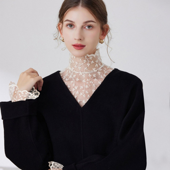 Piiriülene Amazon Retro võrgusilma pitsist tikitud varrukaga pitsist mansett, kvaliteetne väike Chaneli stiilis dekoratiivne käevarrukas