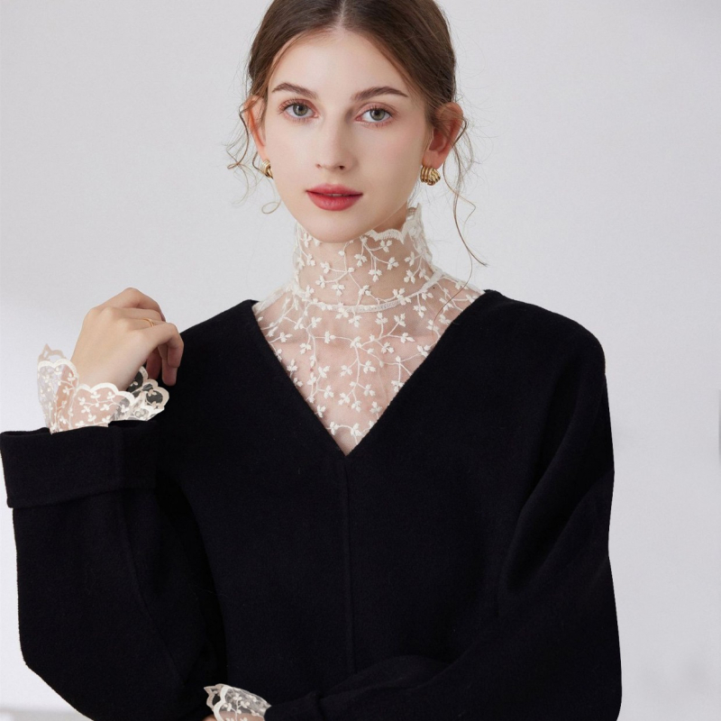 Piiriülene Amazon Retro võrgusilma pitsist tikitud varrukaga pitsist mansett, kvaliteetne väike Chaneli stiilis dekoratiivne käevarrukas