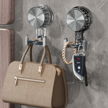 Πλαστικοί γάντζοι πολυτελείας με διπλό γάντζο, ισχυροί αυτοκόλλητοι γάντζοι βεντούζας για οργάνωση κουζίνας και μπάνιου, δεν απαιτείται τρύπημα για ρούχα και καπέλα