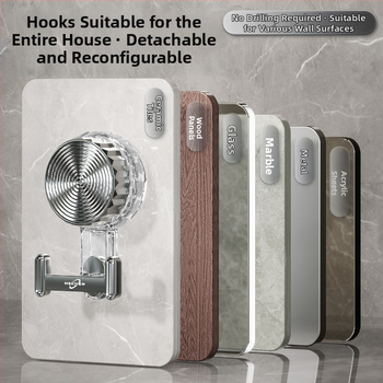 Πλαστικοί γάντζοι πολυτελείας με διπλό γάντζο, ισχυροί αυτοκόλλητοι γάντζοι βεντούζας για οργάνωση κουζίνας και μπάνιου, δεν απαιτείται τρύπημα για ρούχα και καπέλα