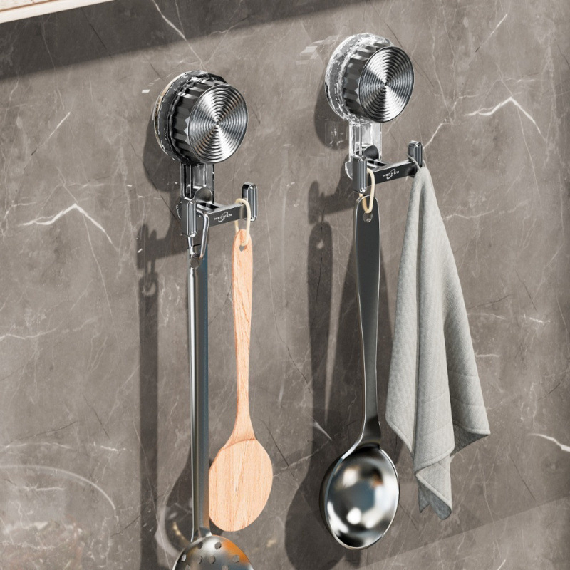 Prabangūs plastikiniai dvigubi kabliukai, tvirti lipnūs siurbimo puodelio kabliukai virtuvės ir vonios kambario organizavimui, drabužiams ir kepurėms nereikia gręžti