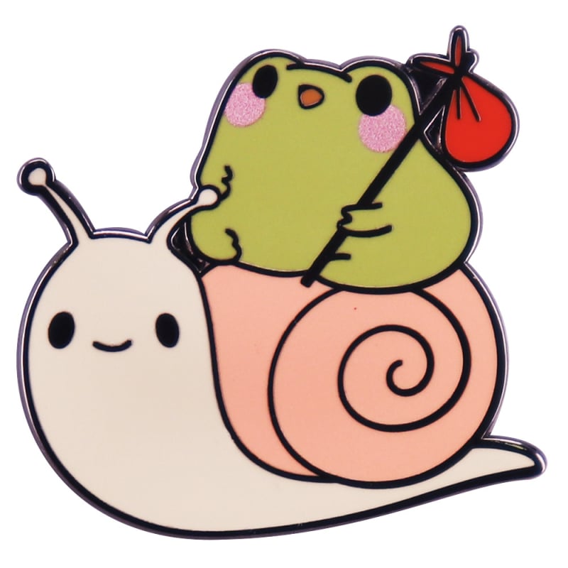 Емайлирана брошка с жаба и охлюв, модна личност, раница, декоративна игла за яка