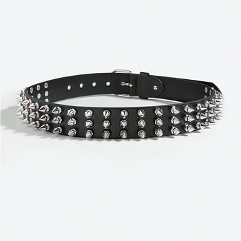 Noua curea transfrontalieră PU punk cu mărgele ascuțite, toate potrivirile din aliaj, bijuterii lucrate manual pentru blugi, curea cu nituri din metal greu