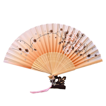 8 ιντσών ανεμιστήρας χορού χονδρικής ανεμιστήρας φοιτητής κινέζικου στυλ μεταξωτό ύφασμα αντίκα ρούχα Han πτυσσόμενος ανεμιστήρας φοιτητής γυναικεία ανεμιστήρας