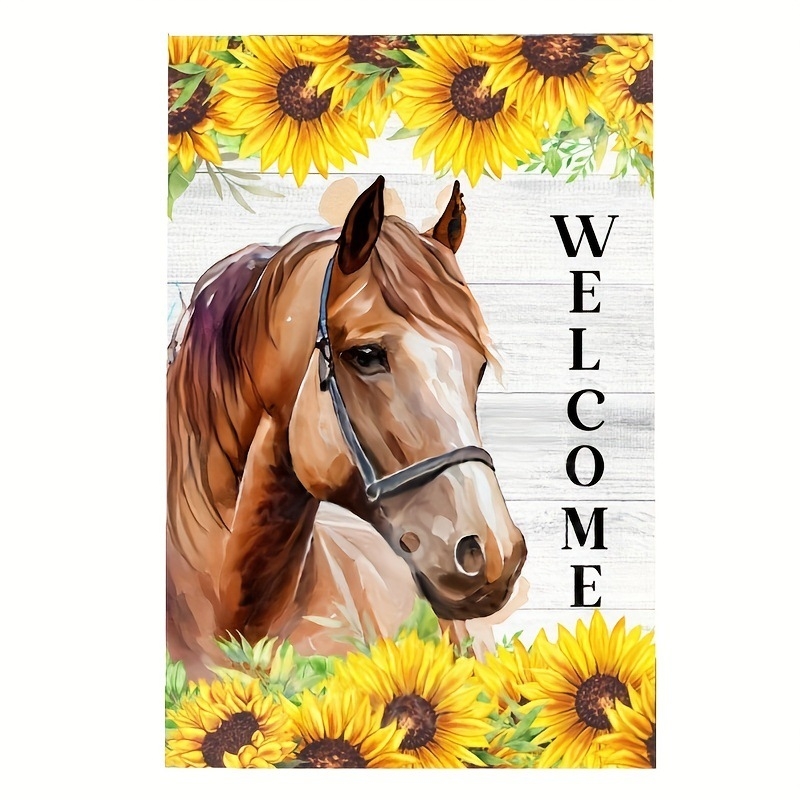 Nauja tarpvalstybinė vasaros sodo vėliava, karvė, saulėgrąža, arklys, vasaros lauko kiemo dekoravimas, dovanų sezonas