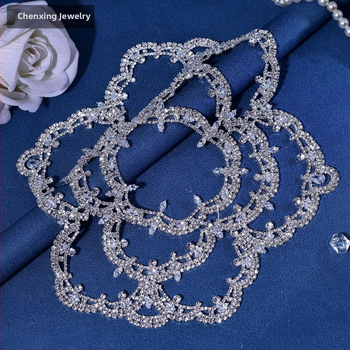 Star CX480 Φωτεινή πολυτελής ευρωπαϊκή και αμερικανική νυφική κορδέλα ζιργκόν πολυτελή αξεσουάρ νυφικού με σταγόνα νερού και λουλούδι