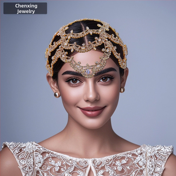 Star CX480 Φωτεινή πολυτελής ευρωπαϊκή και αμερικανική νυφική κορδέλα ζιργκόν πολυτελή αξεσουάρ νυφικού με σταγόνα νερού και λουλούδι