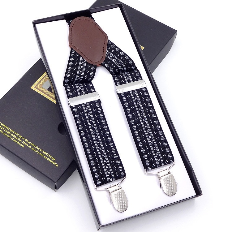 Határokon átnyúló pántos klipsz 3.5 férfi öltönynadrág rugalmas pánt felnőtt férfi pántos háromkapcsos jacquard szalagpánt