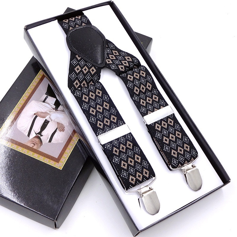 Határokon átnyúló pántos klipsz 3.5 férfi öltönynadrág rugalmas pánt felnőtt férfi pántos háromkapcsos jacquard szalagpánt