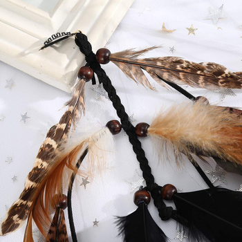 Tehase otsemüügist pärit vintage boheemlaslikud sulgedest juukseaksessuaarid India hipi stiilis juuksekumm AliExpressi sulgedest BB-klamber