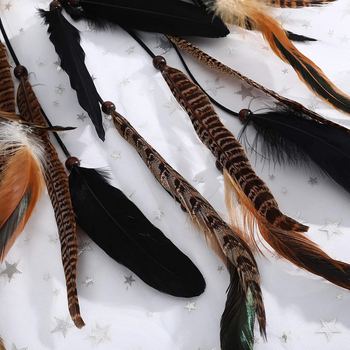 Tehase otsemüügist pärit vintage boheemlaslikud sulgedest juukseaksessuaarid India hipi stiilis juuksekumm AliExpressi sulgedest BB-klamber