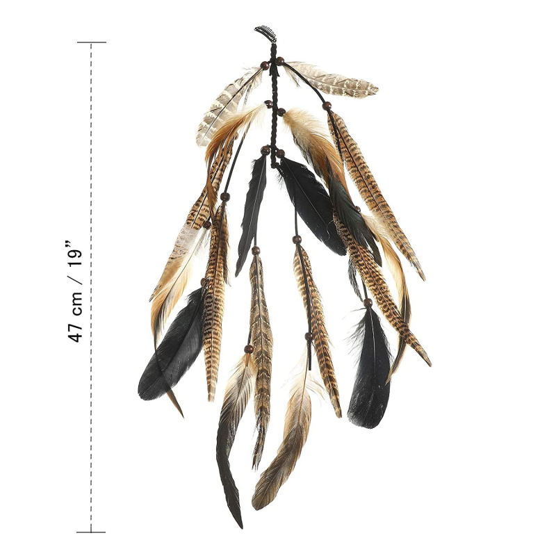 Tehase otsemüügist pärit vintage boheemlaslikud sulgedest juukseaksessuaarid India hipi stiilis juuksekumm AliExpressi sulgedest BB-klamber