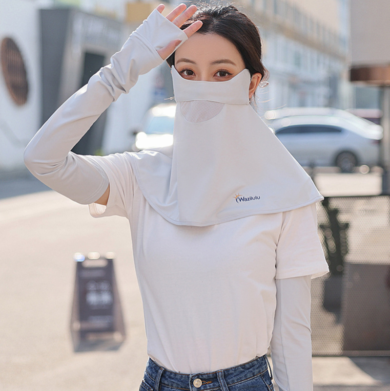 Nyári naptej, jég, selyem, női, UV-védő maszk, napellenző, lélegző, lovaglófátyol, jég, férfi maszk