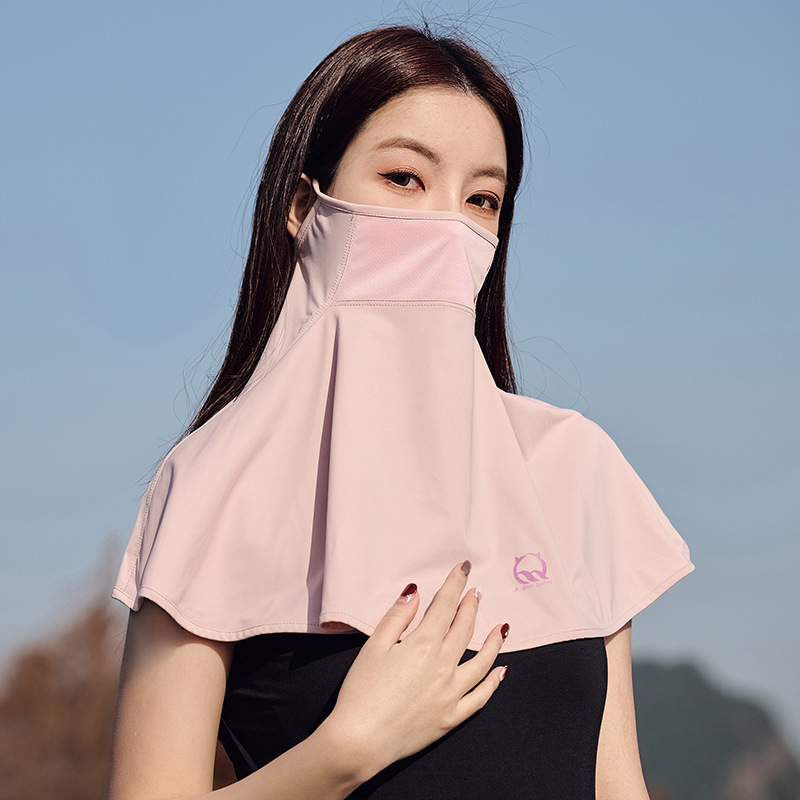 Nyári naptej, jég, selyem, női, UV-védő maszk, napellenző, lélegző, lovaglófátyol, jég, férfi maszk