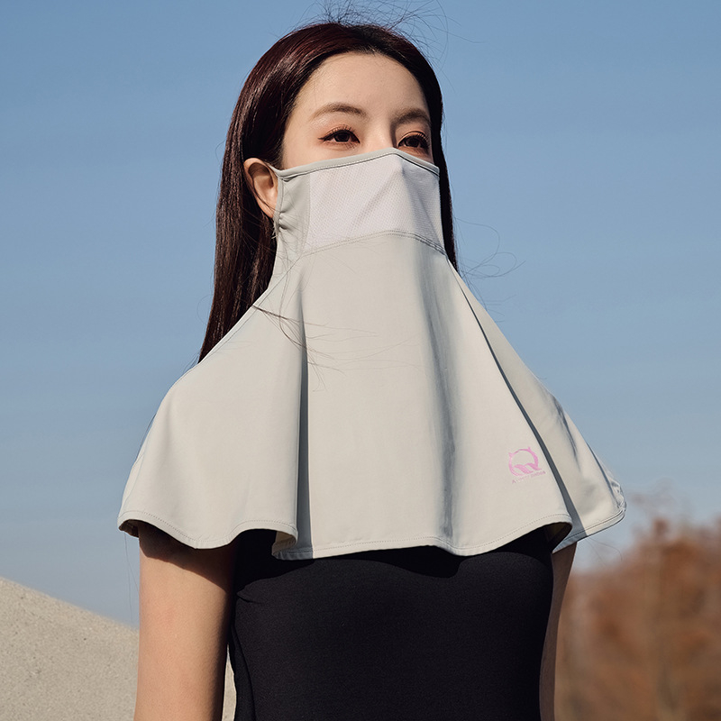 Nyári naptej, jég, selyem, női, UV-védő maszk, napellenző, lélegző, lovaglófátyol, jég, férfi maszk